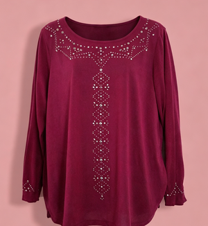Karen Brooks purple sequin long sleeve top